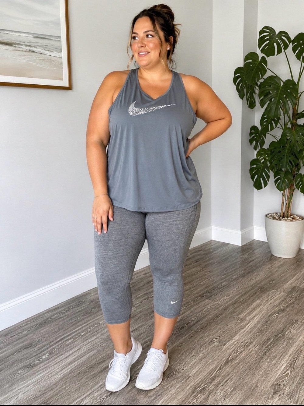 Nike XXXL baby blue Athletic Tank & Capri outfit